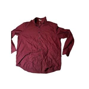 L.L. Bean Mens L traditional Fit Long Sleeve Button Down Shirt Red Black Gingham